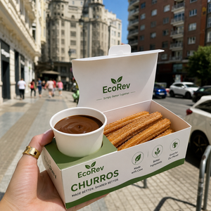 Wholesale Custom <b>Biodegradable</b> Eco-Friendly Food Grade Waffle Mochi Donut Sushi Takeaway Go Paper Snack Churro <b>Packaging</b> Box Dip - Product Image 1
