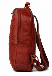 Premium Luxury Woven Leather Durable <b>Backpack</b> for Women Men Vintage <b>Travel</b> Laptop Fashion Casual Daypack Polyester Lining Hiking - Product Image 5