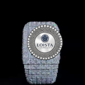 นาฬิกาข้อมือผู้ชาย LOISTA สแตนเลสสตีลหรูหรา ประดับเพชรโมอิสซาไนต์ VVS อัตโนมัติเต็มรูปแบบ หน้าปัดแบบอารบิก ควอตซ์ ทันสมัย - Product Image 1