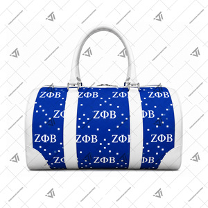กระเป๋าเดินทางแบบสั่งทำขายส่งลายสมาคมนักศึกษาหญิงกรีก Zeta Phi Beta พร้อมหูหิ้วหนังเทียม - Product Image 2