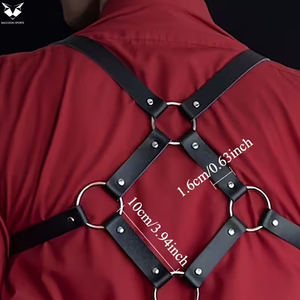 PU <b>Leather</b> Body <b>Harness</b> Adjustable Shoulder Suspenders Durable Comfortable Strong Buckles High Quality Gothic Punk Streetwear - Product Image 6