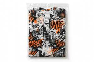 T-shirt pour homme, style streetwear, imprimé graffiti, 100% coton, col rond, manches courtes, jersey 180g, logo sur le devant, design urbain tendance - Product Image 5