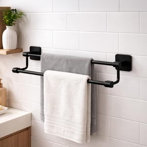 Support à Serviettes Moderne en Acier Inoxydable Noir avec Fixation par Perçage pour Décorer Votre Salle de Bain, Polyvalent pour Cadeau ou Accessoire de Salle de Bain - Product Image 5