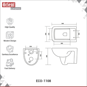 WC suspendu en céramique blanche de qualité supérieure pour usage domestique et hôtelier, vente en gros à bon prix - Product Image 3