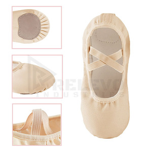 Chaussons de danse souples de haute qualité Relevo, dessus en toile, doublure en coton, semelle en caoutchouc, chaussures plates pour femmes - Product Image 4