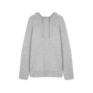 <b>Men's</b> Regular Fit Hooded Knit Sweater Solid Gray Casual Wear 100% Cotton Autumn Style For <b>Men</b> - Product Image 2