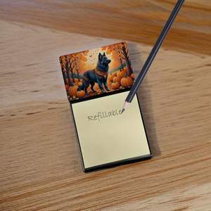 Self-Sticky Note <b>Pads</b> New Belgian Sheepdog Fall Design Refillable Dispenser Blank <b>Desk</b> Accessories Card & Note Holder - Product Image 2