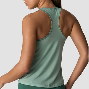 Camiseta sin mangas para mujer, diseño de espalda en Y, estilo chaleco largo, elástica en cuatro direcciones, poliéster y elastano, sin costuras, para gimnasio, yoga, alta resistencia, activa - Product Image 6