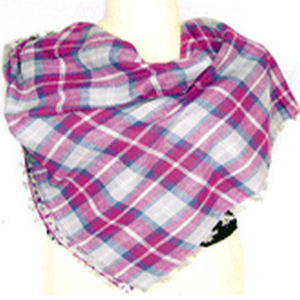 Pañuelo de Verano Unisex de 90 cm, 100% Algodón, Diseño a Cuadros con Borlas, Logotipo Personalizado, Estilo Cuadrado - Product Image 1