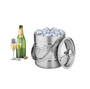Classic Look Design Stainless Steel Ice Bucket Round Modern Design Rust Resistant Party Use Beverage <b>Cooler</b> - Product Image 6