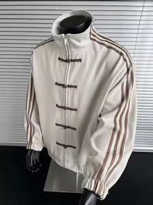 Chaqueta Bomber Reversible de Lujo Estilo Chino para Hombre, Tallas Grandes, Ecológica, Cuello Alto, Ajuste Holgado, Invierno, Cuero Sintético Lineal - Product Image 3