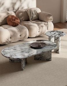 Elegant Farmhouse Marble Coffee <b>Table</b> with Gold Finish Frame Natural Stone Vanity <b>Top</b> Hotel Use Resin Construction - Product Image 1