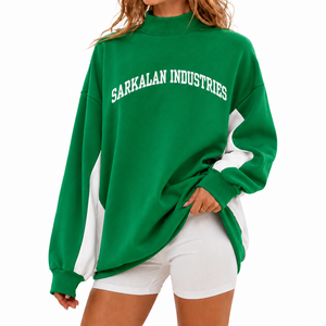 เสื้อพูลโอเวอร์คอเต่าผู้หญิงแบบสั่งทำพิเศษ ผ้าเฟรนช์เทอร์รี่พรีเมียม แขนเสื้อแบบดรอปโชว์เดอร์ ปลายแขนเสื้อแบบริบ  รับผลิตโลโก้สั่งทำ แบรนด์ส่วนตัว - Product Image 1