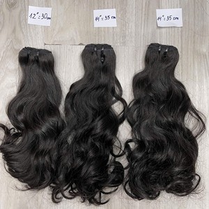 Extensions de cheveux humains ondulés bruts de qualité supérieure, tissées à la machine, double épaisseur, ondulation naturelle, vente en gros - Product Image 5