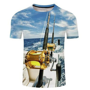 T-shirts de pêche pour hommes respirants 100 % polyester personnalisables, les plus vendus, vêtements de sport haute performance, dernier design, services OEM - Product Image 2
