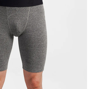 Shorts de compression mi-taille pour hommes, respirants, en coton et élasthanne tricoté, style décontracté, taille élastique, couleur unie - Product Image 6