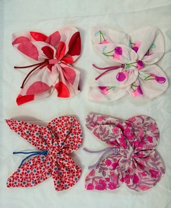 Pinzas para el Cabello con Moños de Algodón Coloridos y Estampados de Mariposas, Flores y Cerezas para Niñas, 12 cm, para Uso Diario y Fiestas, Accesorios Hechos a Mano - Product Image 3