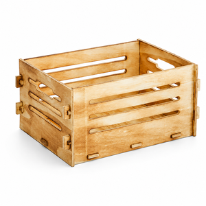 Eco-Friendly Stackable Interlocking Wooden <b>Storage</b> Crate Organizer <b>Box</b> for Home Office <b>Kitchen</b> and Retail Display - Product Image 5