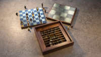 Jeu d'échecs industriel en métal, pièces géométriques architecturales, jeu de société en laiton et bronze de qualité supérieure, décoration de bureau de luxe