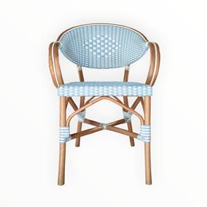 Silla Bistro Más Popular para Cafetería, Restaurante, Espacios Públicos Residenciales - Mimbre Sintético Natural con Garantía de Tejido de 3 Años - Product Image 1