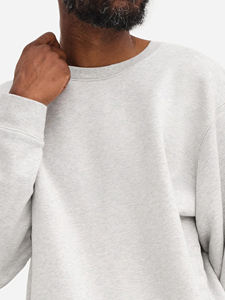 New Article Men's Crew <b>Neck</b> Sweatshirt Regular Fit Front Logo Print Casual Autumn Wear 100% Cotton Knitted Pullover - Product Image 3