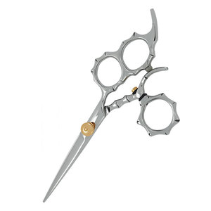Professional Salon Hair Cutting <b>Barber</b> Scissors Silver Color Gold Adjustment Screw Three Finger Stainless Steel Sharp <b>Blade</b> - Product Image 4