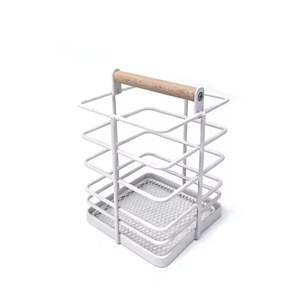 Modern <b>Square</b> <b>Adjustable</b> Durable Wood Kitchen Utensil Holder Storage Organizer Wooden Spoon Set Cooking Tools Countertop Cutlery - Product Image 4