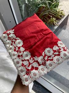 NiMa Creations Green <b>Silk</b> Saree White Floral Embroidery Traditional Elegant Women's Wedding Wear Floor Length Regular Fit Quick - Product Image 4