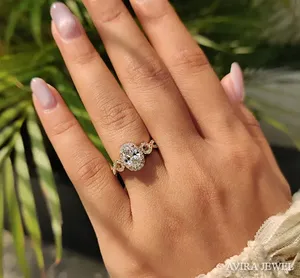 Anillo de Compromiso Clásico Premium con Moissanita de 1 Ct para Mujer, Plata 925, Chapado en Oro Amarillo, Joyería Nupcial, Sin Níquel, Sin Plomo - Product Image 5