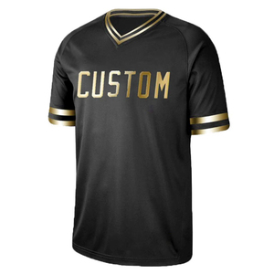 T-shirt de baseball pour homme à col en V, personnalisé, en polyester, avec logo brodé par sublimation, jersey de baseball sur mesure - Product Image 6
