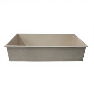 Ornements de jardin rectangulaires en fibre de verre de grande taille, légers, résistants aux intempéries, imperméables, faits à la main, modernes, de KNT Creations - Product Image 5