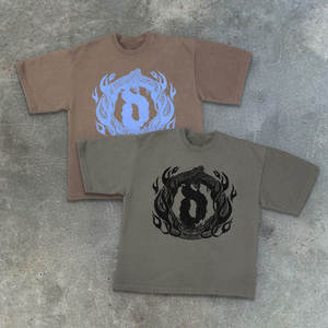 เสื้อยืดโอเวอร์ไซส์ลายกราฟิกวินเทจสไตล์ลำลองสำหรับผู้ชายและผู้หญิง ผ้าฝ้ายทรงหลวมใส่สบายแฟชั่นฤดูร้อน - Product Image 1
