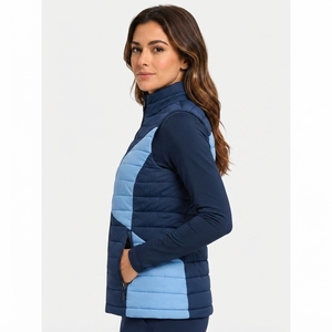 Gilet matelassé pour femme, veste sans manches de qualité supérieure, isolation légère, matière résistante à l'eau, fermeture éclair intégrale, tricoté - Product Image 4