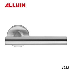 Modern L Type Lever Door Handle Rose Satin-finish Stainless Steel Brass Wood Alloy for Hotel Office Home Bedroom Entry - Product Image 2
