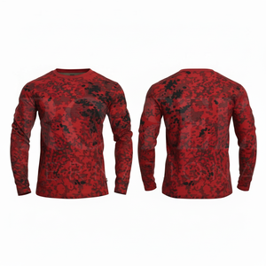 Chemise de compression à manches longues à motif camouflage personnalisé pour l'entraînement sportif pour hommes, légère, respirante, pour activités de plein air - Product Image 3