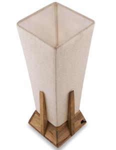 Lámpara de Pie Minimalista de Madera con Pantalla Cuadrada de Tela Beige, Base E26, Luz Cálida de 2700K, Uso Residencial - Product Image 2