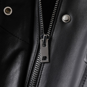Chaqueta de Cuero PU para Hombre, Manga Larga, Resistente al Viento, Estilo Otoñal, Color Negro - Product Image 6