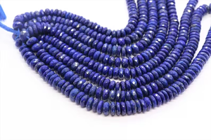 Perles rondes en lapis-lazuli naturel 6MM 7MM, perles facettées en pierres précieuses, prix de gros, en vrac, pour la fabrication de colliers et bijoux, en provenance d'Inde - Product Image 6