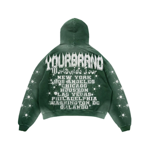 Ensemble de survêtement unisexe personnalisé 2 pièces (hoodie et pantalon) en coton épais délavé à l'acide, style streetwear vintage décontracté - Product Image 3