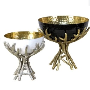 Bol de service décoratif de style moderne pour table, en acier inoxydable de qualité durable, forme arrondie, pour fruits - Product Image 4