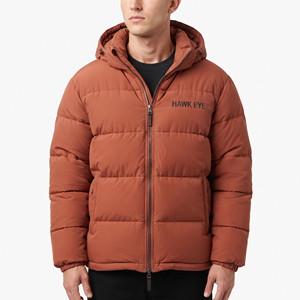 Men's Winter Quilted Padded <b>Jacket</b> with Hood <b>Waterproof</b> Windproof <b>Warm</b> Casual Outdoor Insulated Outerwear Insulated Cold Weather - Product Image 1