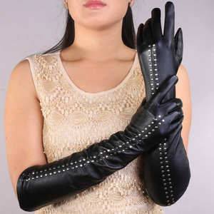 Gants en cuir véritable pour femmes, doublés polaire, chauds pour l'hiver, pour la conduite et les activités de plein air, personnalisables avec logo OEM - Product Image 6