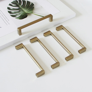 Hot Selling Modern Minimalist Zinc Alloy Hardware Products Brushed <b>Gold</b> Cabinet <b>Pulls</b> for Kitchen Bathroom and Bedroom Furniture - Product Image 4