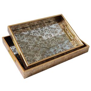 Plateau de service en MDF écoresponsable fait main, en bois émaillé imperméable, pour café, forme rectangulaire, design artisanal - Product Image 5