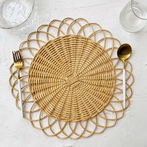Biodegradable <b>Rattan</b> Customized Placemats Design Custom Shape Natural Handmade Woven <b>Table</b> Placemat Accessories - Product Image 2