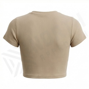Camiseta Corta de Dos Tonos Personalizada para Mujer, Camiseta de Manga Corta Informal para Mujer, Prendas de Moda Casual de Primera Calidad, Ropa Urbana - Product Image 2