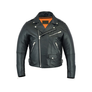 Breathable Biker leather jacket For MenHigh Quality Men's Full <b>Zip</b> Leather Jackets All Sizes Available - Product Image 1