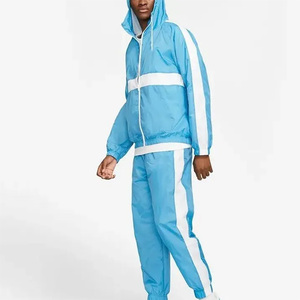 Hot Sale Men's Lightweight Nylon Waterproof Windbreaker Jacket Breathable Hooded Zip-up with Color <b>Block</b> Panel Windbreaker - Product Image 2