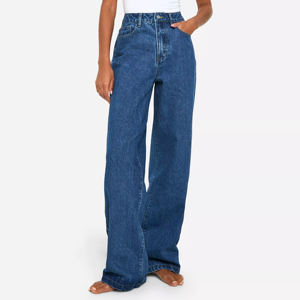 Jeans de Mezclilla Premium para Mujer, Estilo Urbano, con Bordado de Logotipo Personalizado, Servicio OEM, Moda Casual para Toda Temporada - Product Image 1