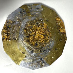 Royal Golden Resin Art Deco <b>Plant</b> Pattern Multi-Functional Wedding Decorative <b>Tray</b> - Product Image 1